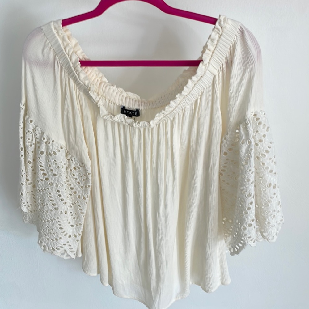 Ivory off the shoulder blouse